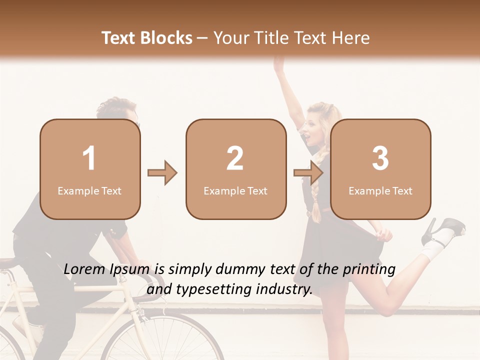 A Man Riding A Bike Next To A Woman PowerPoint Template
