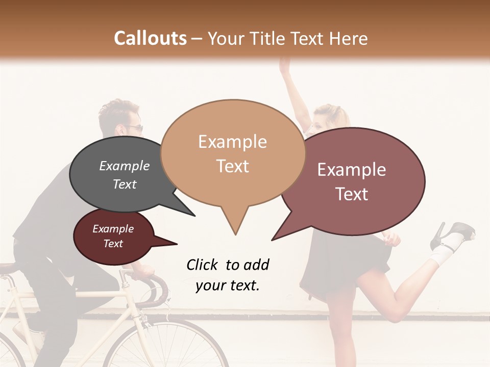 A Man Riding A Bike Next To A Woman PowerPoint Template