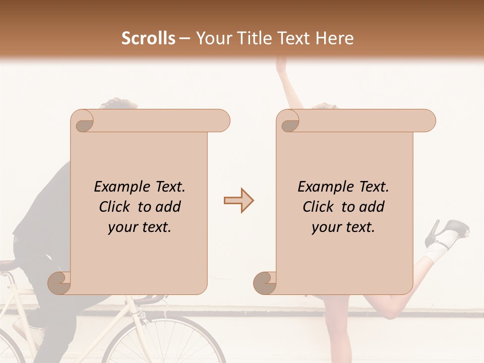 A Man Riding A Bike Next To A Woman PowerPoint Template