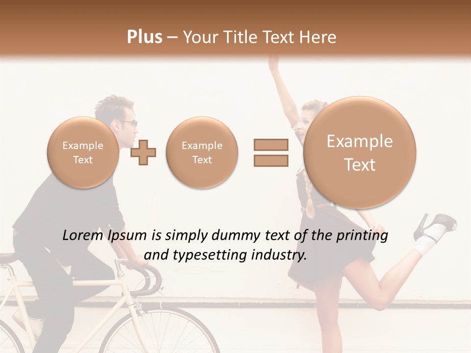 A Man Riding A Bike Next To A Woman PowerPoint Template