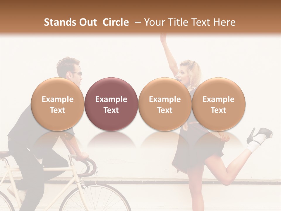 A Man Riding A Bike Next To A Woman PowerPoint Template