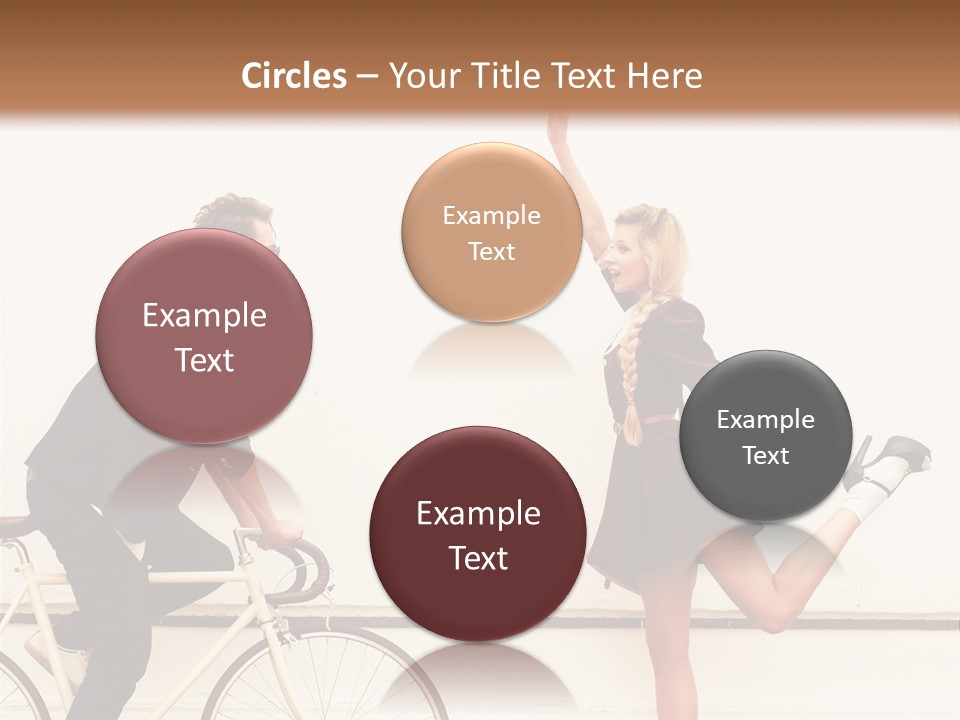 A Man Riding A Bike Next To A Woman PowerPoint Template