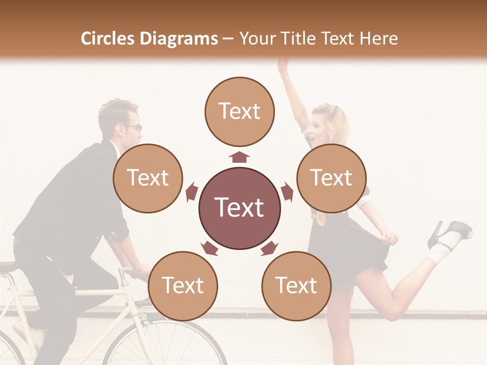 A Man Riding A Bike Next To A Woman PowerPoint Template