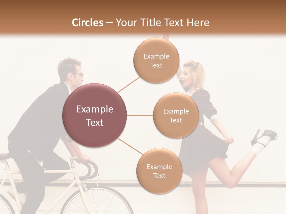 A Man Riding A Bike Next To A Woman PowerPoint Template