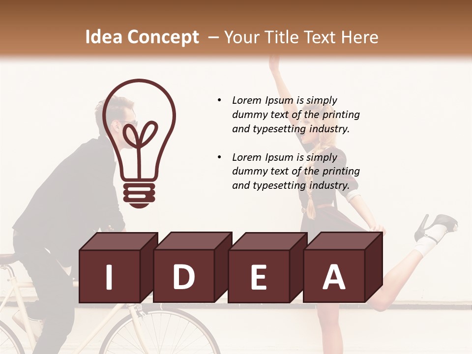 A Man Riding A Bike Next To A Woman PowerPoint Template