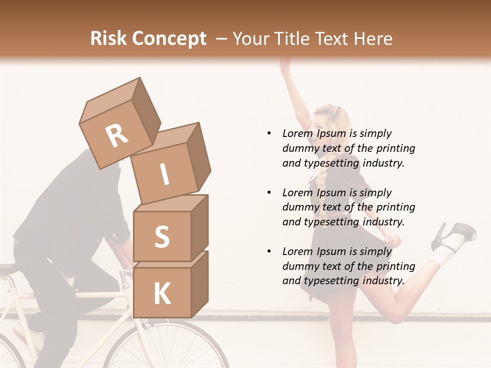 A Man Riding A Bike Next To A Woman PowerPoint Template