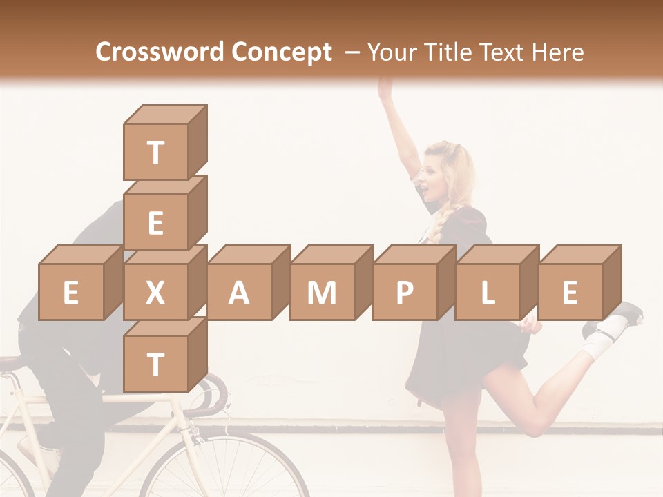 A Man Riding A Bike Next To A Woman PowerPoint Template