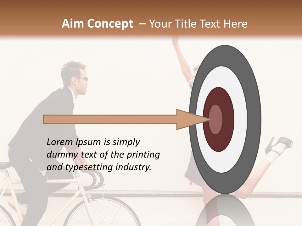 A Man Riding A Bike Next To A Woman PowerPoint Template