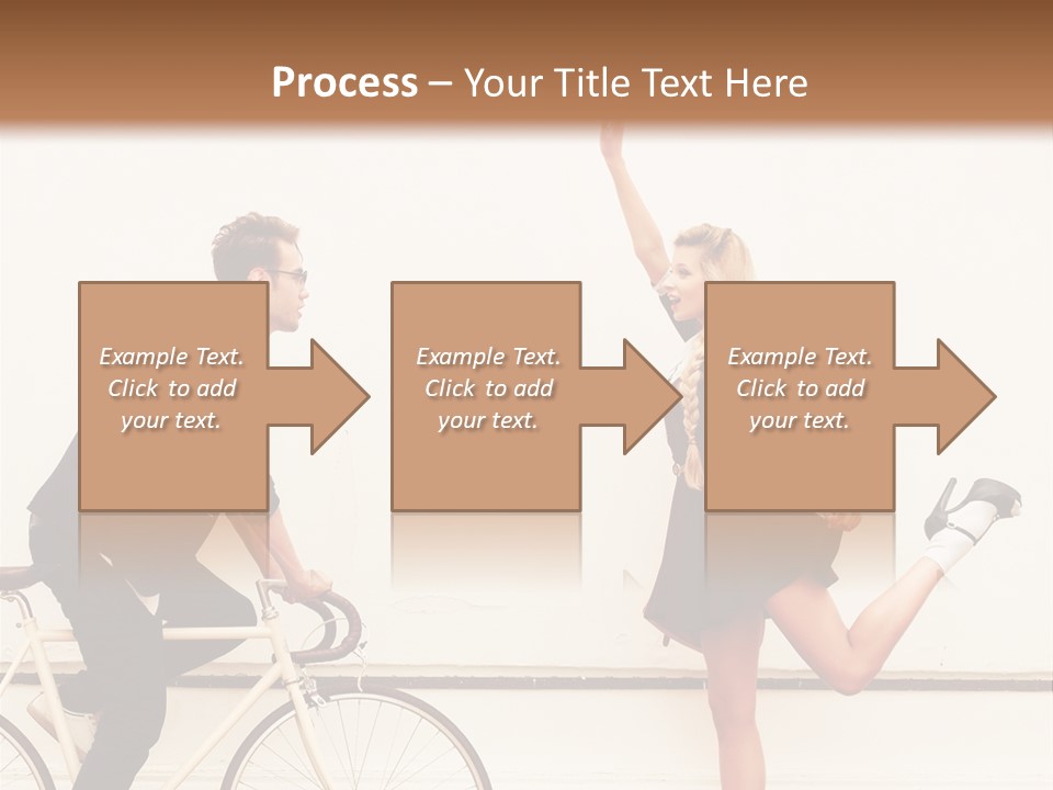 A Man Riding A Bike Next To A Woman PowerPoint Template