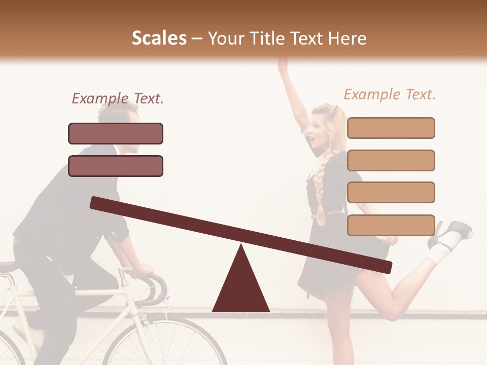 A Man Riding A Bike Next To A Woman PowerPoint Template