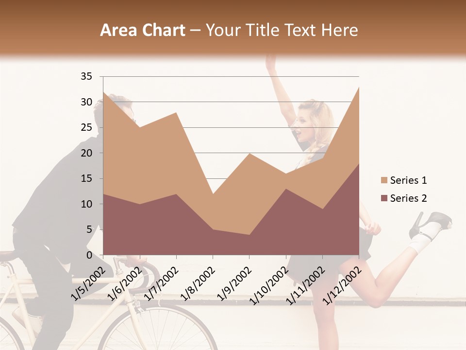 A Man Riding A Bike Next To A Woman PowerPoint Template