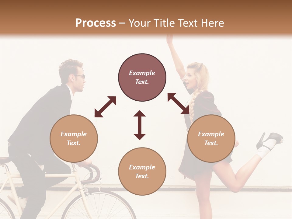 A Man Riding A Bike Next To A Woman PowerPoint Template