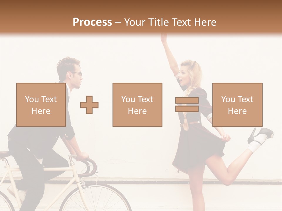 A Man Riding A Bike Next To A Woman PowerPoint Template