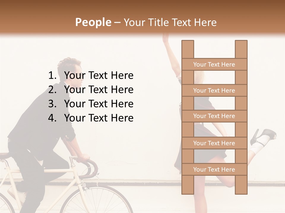 A Man Riding A Bike Next To A Woman PowerPoint Template