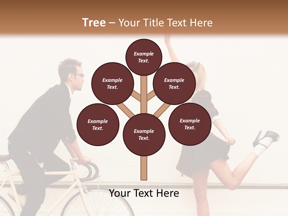 A Man Riding A Bike Next To A Woman PowerPoint Template