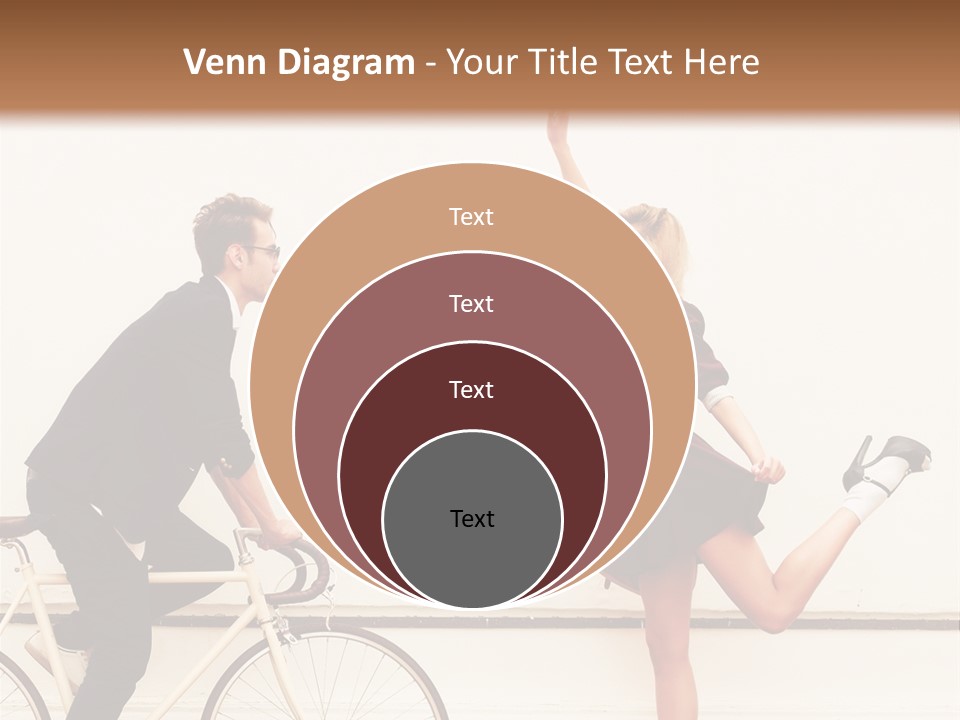 A Man Riding A Bike Next To A Woman PowerPoint Template