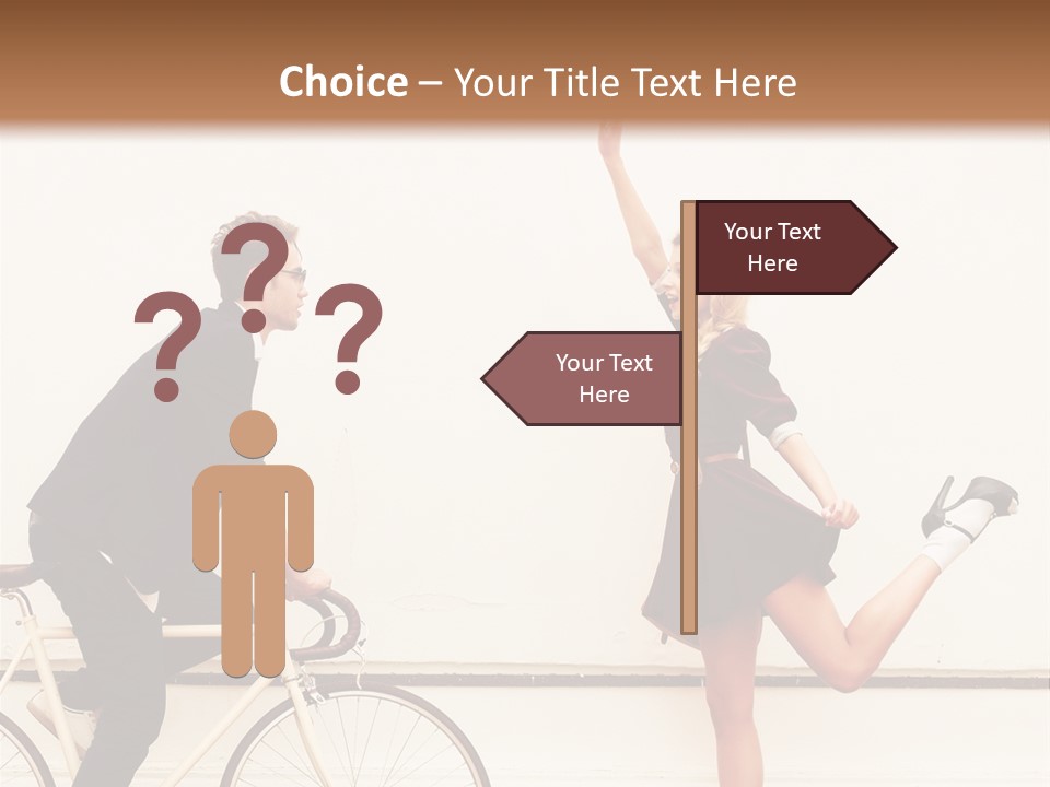 A Man Riding A Bike Next To A Woman PowerPoint Template
