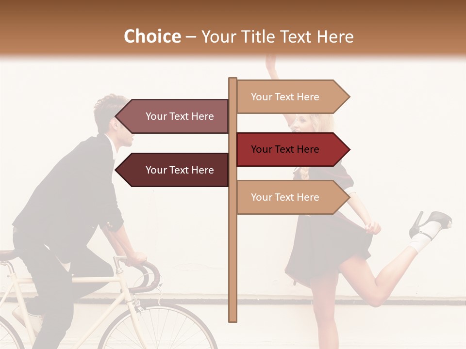 A Man Riding A Bike Next To A Woman PowerPoint Template