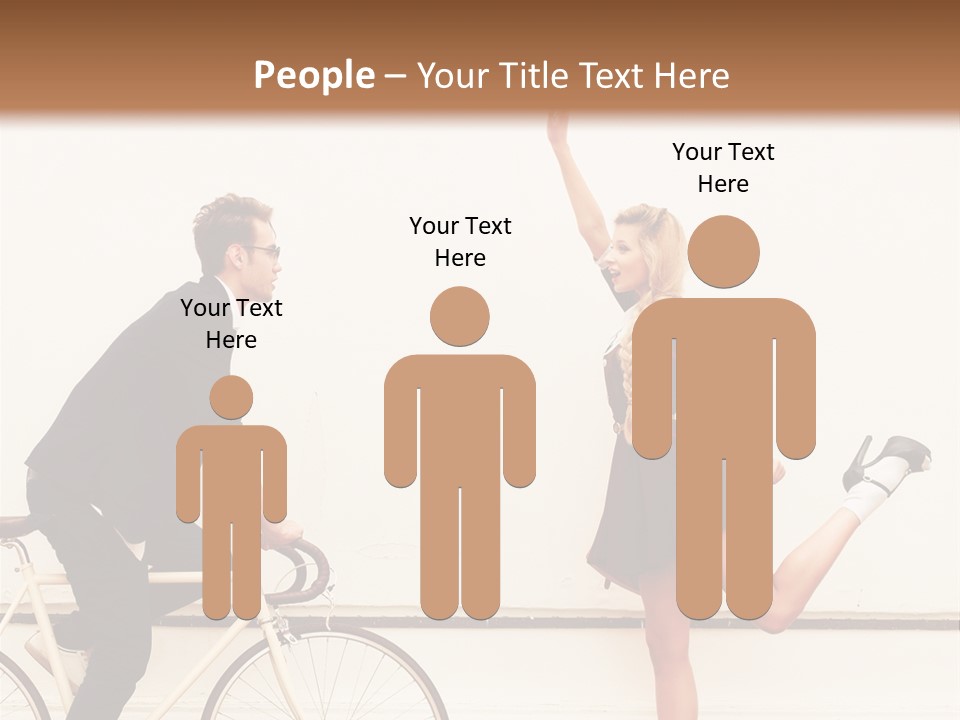 A Man Riding A Bike Next To A Woman PowerPoint Template