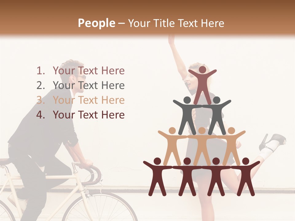 A Man Riding A Bike Next To A Woman PowerPoint Template