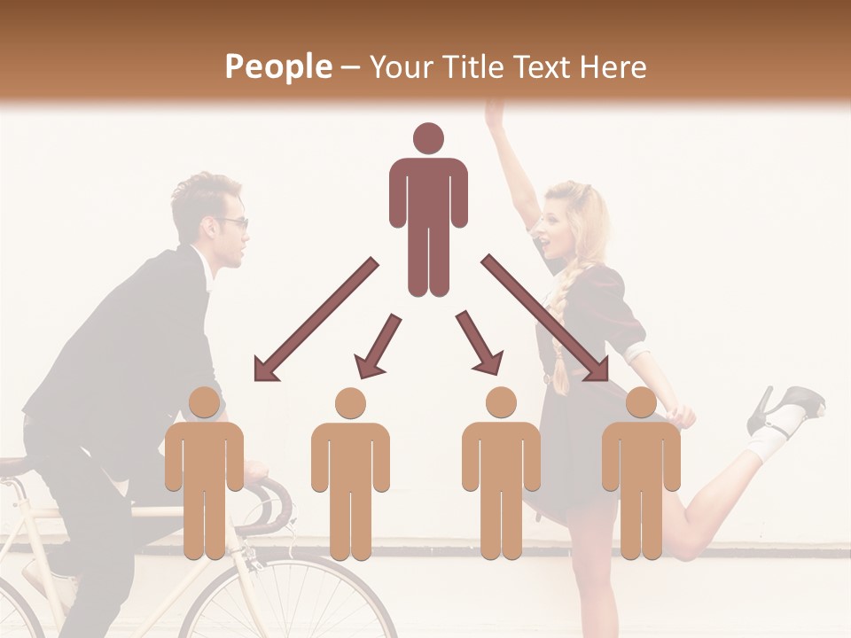 A Man Riding A Bike Next To A Woman PowerPoint Template