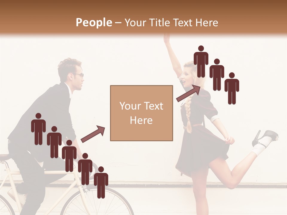 A Man Riding A Bike Next To A Woman PowerPoint Template