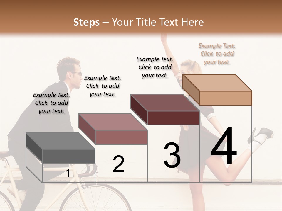 A Man Riding A Bike Next To A Woman PowerPoint Template
