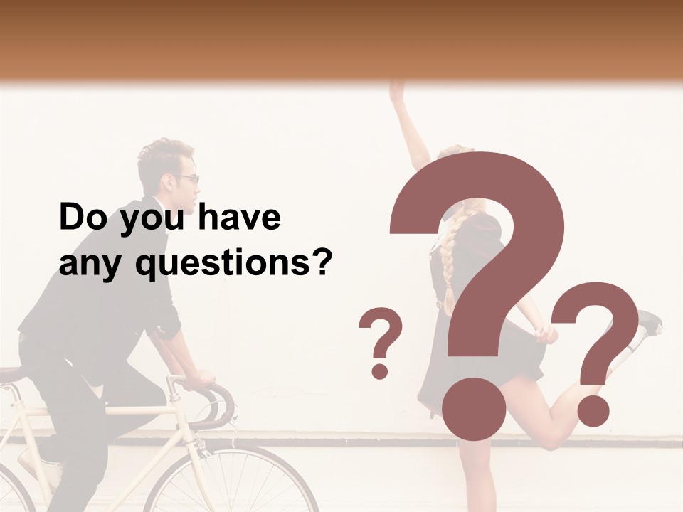 A Man Riding A Bike Next To A Woman PowerPoint Template