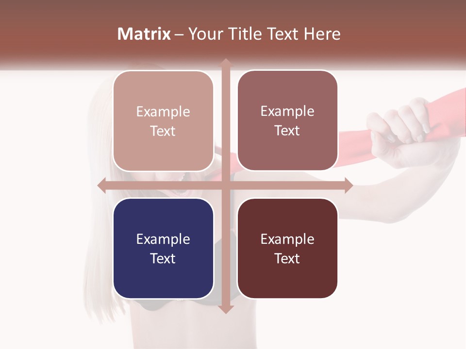 A Woman In A Bikini Is Pulling On A Red Tie PowerPoint Template