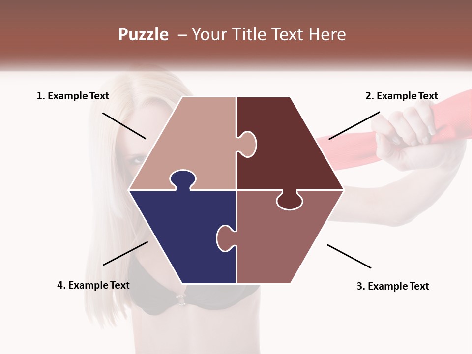 A Woman In A Bikini Is Pulling On A Red Tie PowerPoint Template