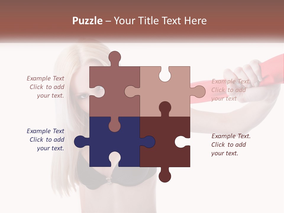 A Woman In A Bikini Is Pulling On A Red Tie PowerPoint Template