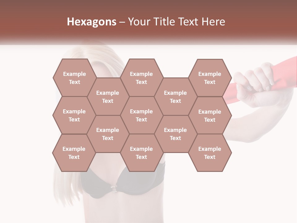 A Woman In A Bikini Is Pulling On A Red Tie PowerPoint Template