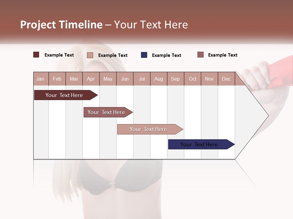 A Woman In A Bikini Is Pulling On A Red Tie PowerPoint Template