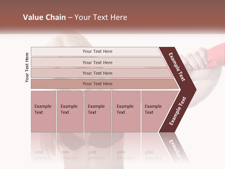 A Woman In A Bikini Is Pulling On A Red Tie PowerPoint Template