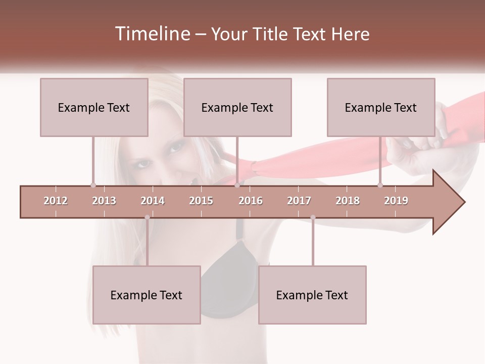 A Woman In A Bikini Is Pulling On A Red Tie PowerPoint Template