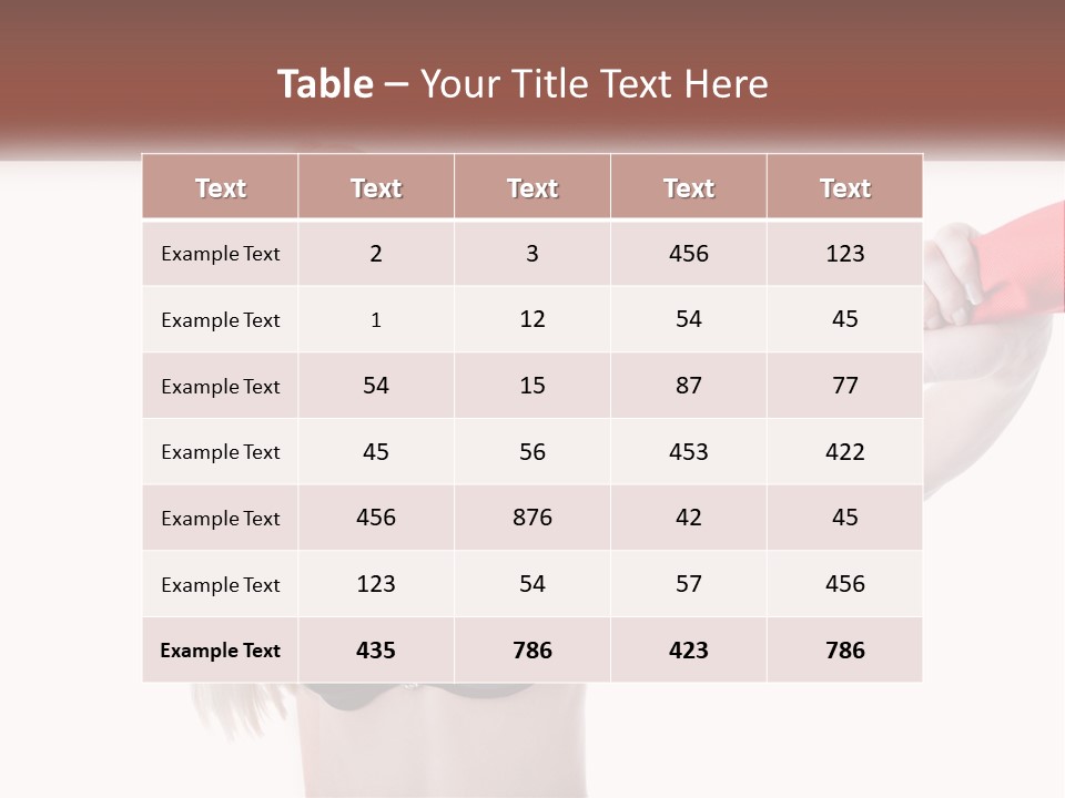 A Woman In A Bikini Is Pulling On A Red Tie PowerPoint Template