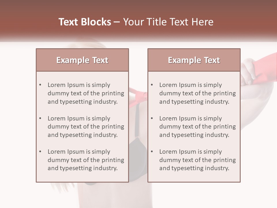 A Woman In A Bikini Is Pulling On A Red Tie PowerPoint Template