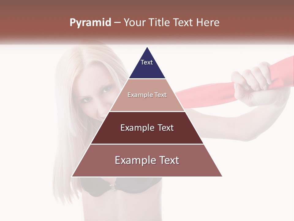 A Woman In A Bikini Is Pulling On A Red Tie PowerPoint Template