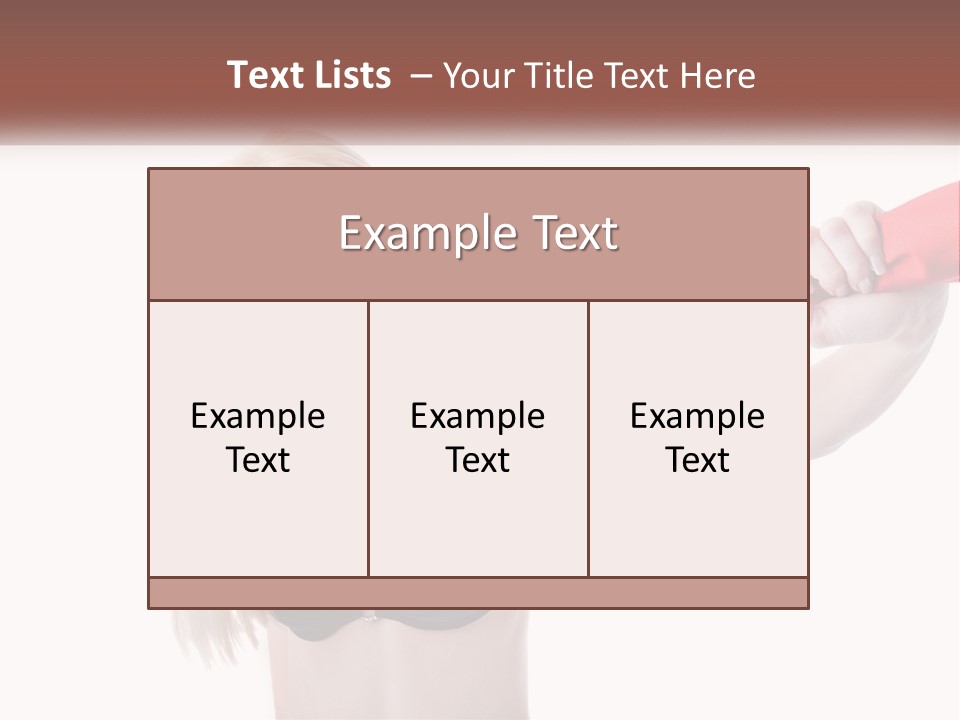 A Woman In A Bikini Is Pulling On A Red Tie PowerPoint Template