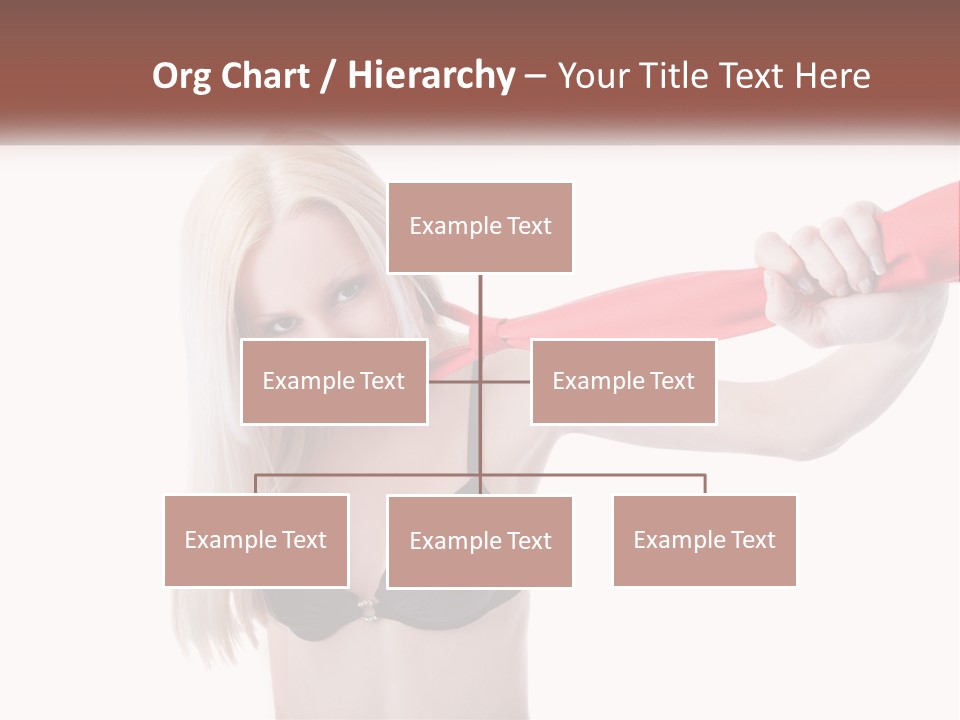 A Woman In A Bikini Is Pulling On A Red Tie PowerPoint Template