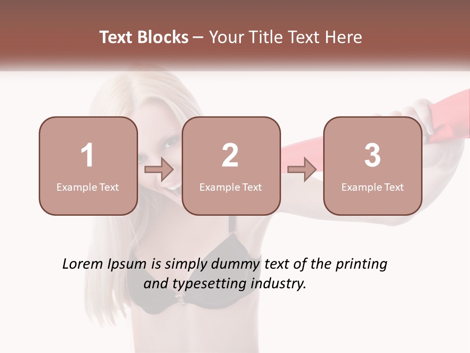 A Woman In A Bikini Is Pulling On A Red Tie PowerPoint Template