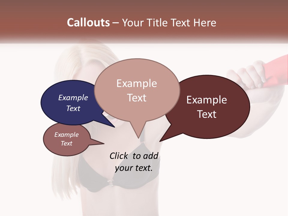 A Woman In A Bikini Is Pulling On A Red Tie PowerPoint Template