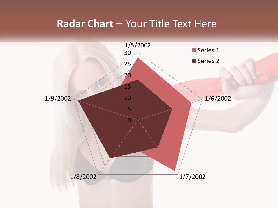 A Woman In A Bikini Is Pulling On A Red Tie PowerPoint Template