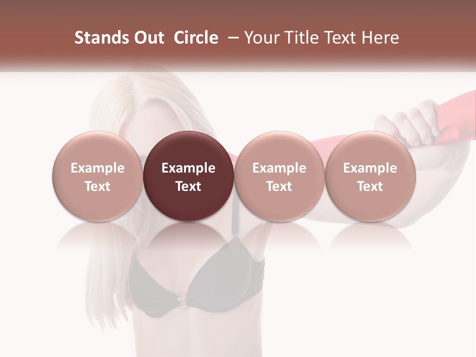 A Woman In A Bikini Is Pulling On A Red Tie PowerPoint Template