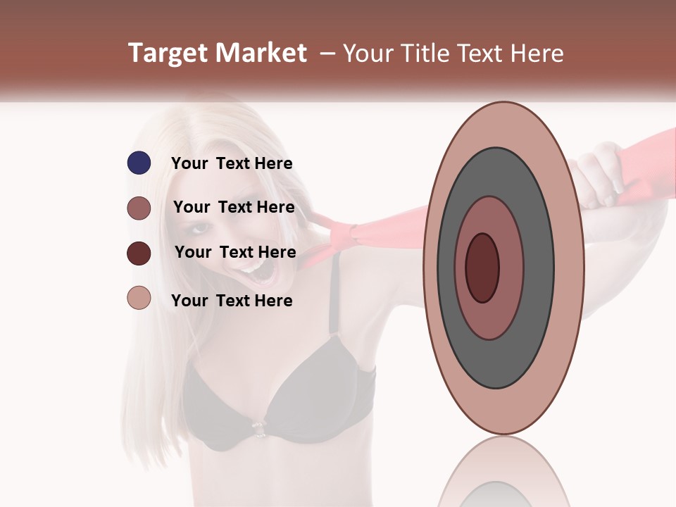 A Woman In A Bikini Is Pulling On A Red Tie PowerPoint Template