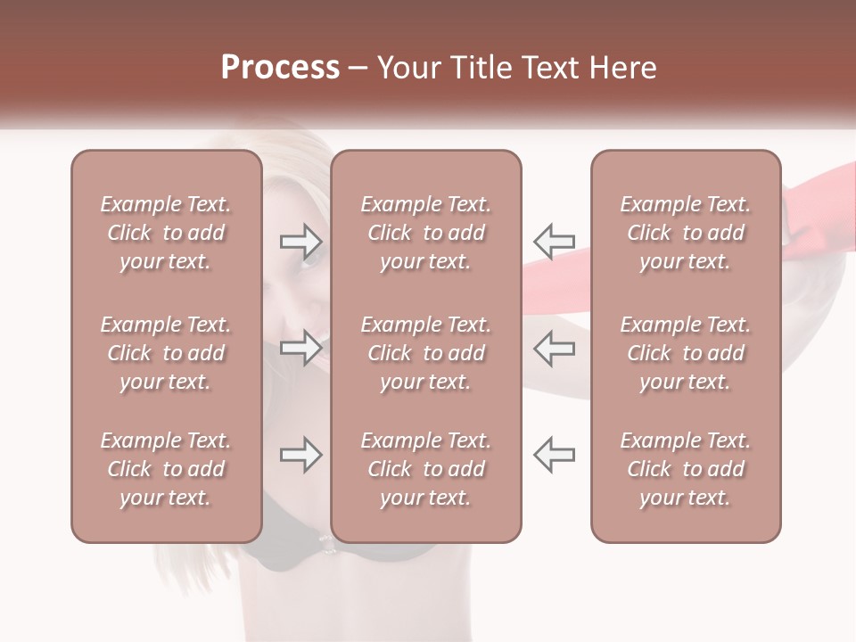 A Woman In A Bikini Is Pulling On A Red Tie PowerPoint Template