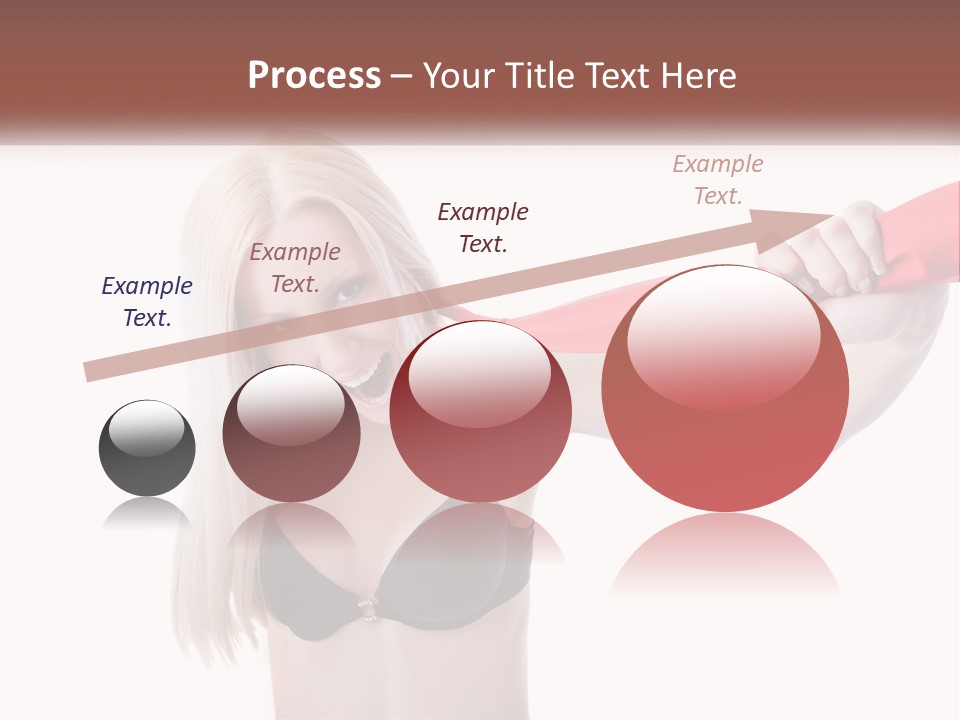 A Woman In A Bikini Is Pulling On A Red Tie PowerPoint Template
