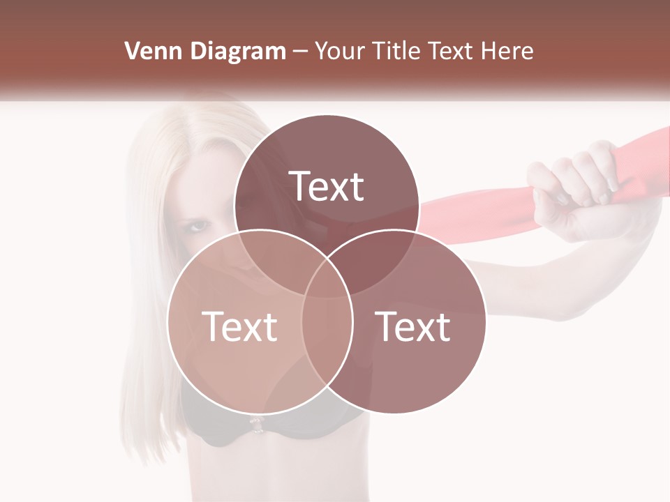 A Woman In A Bikini Is Pulling On A Red Tie PowerPoint Template