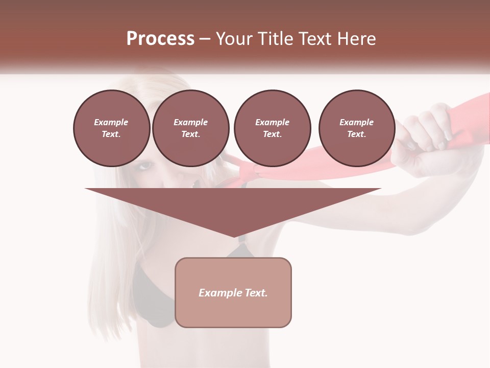 A Woman In A Bikini Is Pulling On A Red Tie PowerPoint Template
