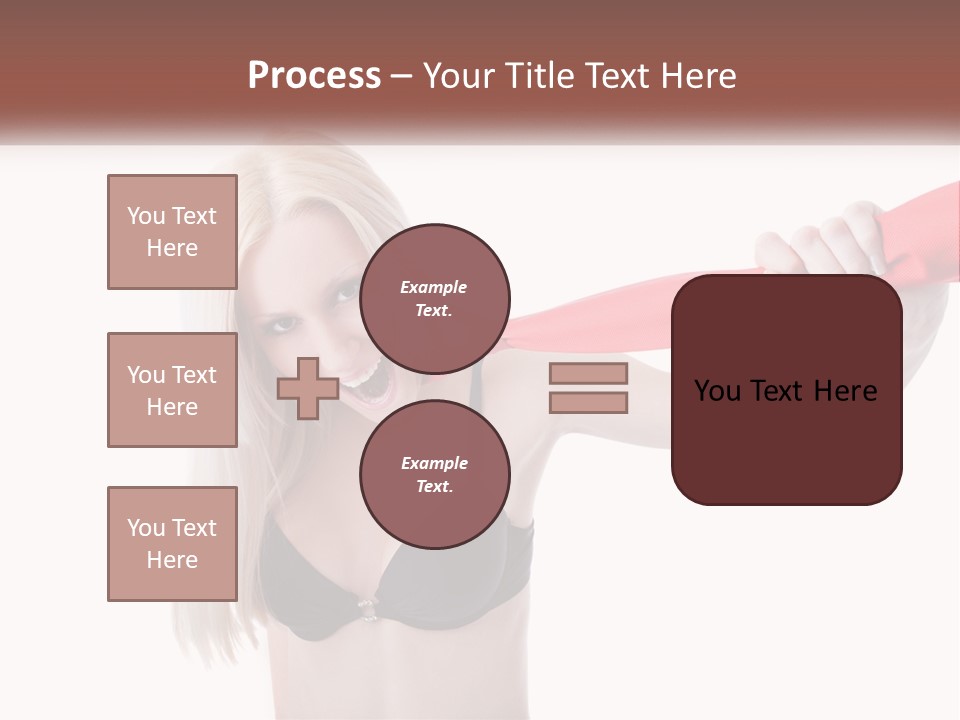 A Woman In A Bikini Is Pulling On A Red Tie PowerPoint Template